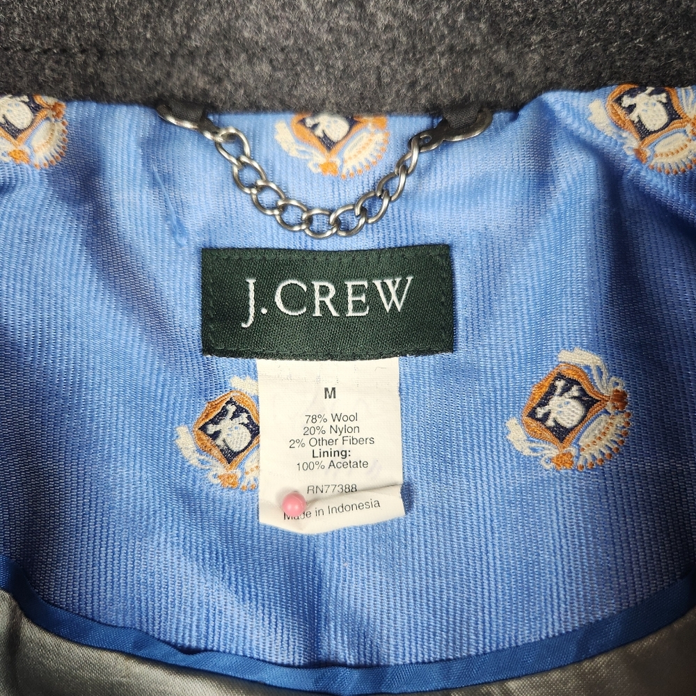 J. Crew Womens Jacket Pea Coat Grey Wool Blend Size M Medium - Picture 3 of 11